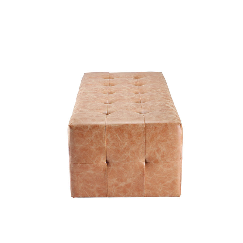 Side view of desert medium ottoman with commercial grade vinyl upholstery