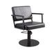 Black professional salon styling chair with round base for hair salons