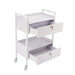 White professional salon trolley with open drawers for organised storage