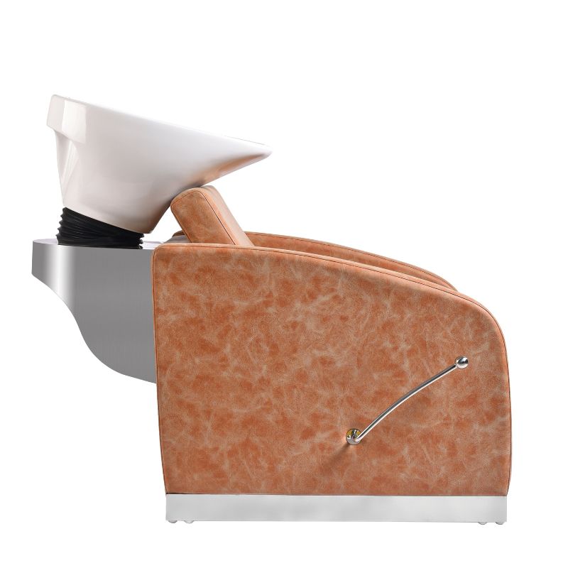 Shampoo wash lounge with ergonomic design for client comfort during salon services