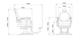 Barber chair dimensions diagram for salon layout planning