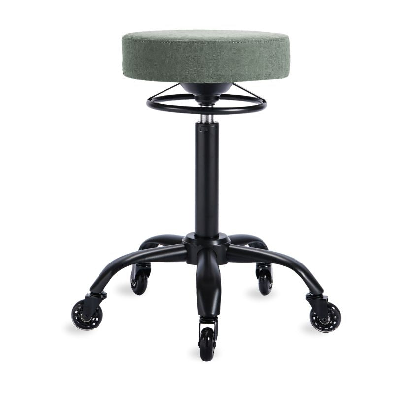 Agave round salon stool with black base for beauty professionals
