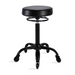 Black round salon stool with black base for professional salon use