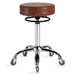 Rose colour round salon stool with chrome base for salons