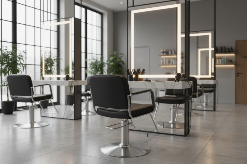 salon styling chair in hairdressing salon