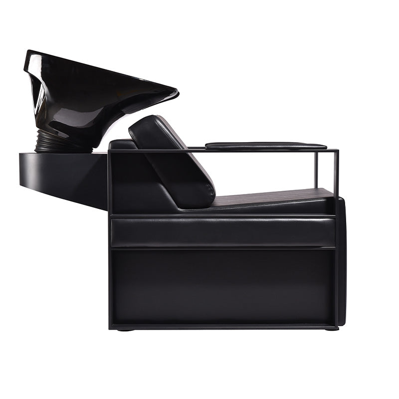 Rear view of Sienna salon shampoo unit with tilting basin