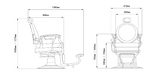Barber chair dimensions diagram for salon fit-out planning