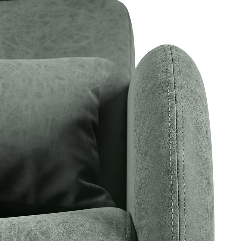 Close-up of Agave upholstery stitching on Violeta shampoo unit