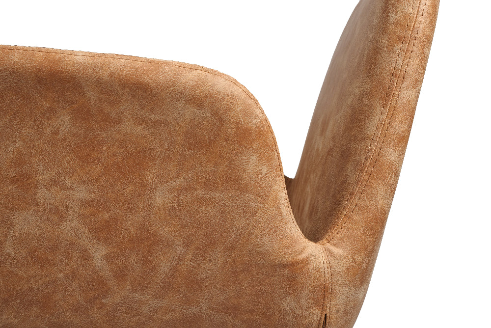 Close-up of desert vinyl upholstery on professional salon chair
