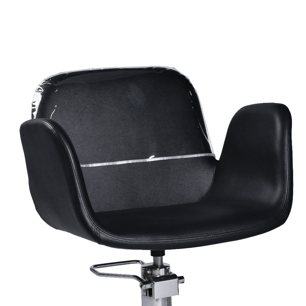 Violeta styling chair front view with durable protective cover installed