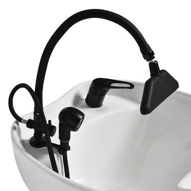 Waterfall headspa showing flexible arm design for easy switching between hand shower and waterfall function