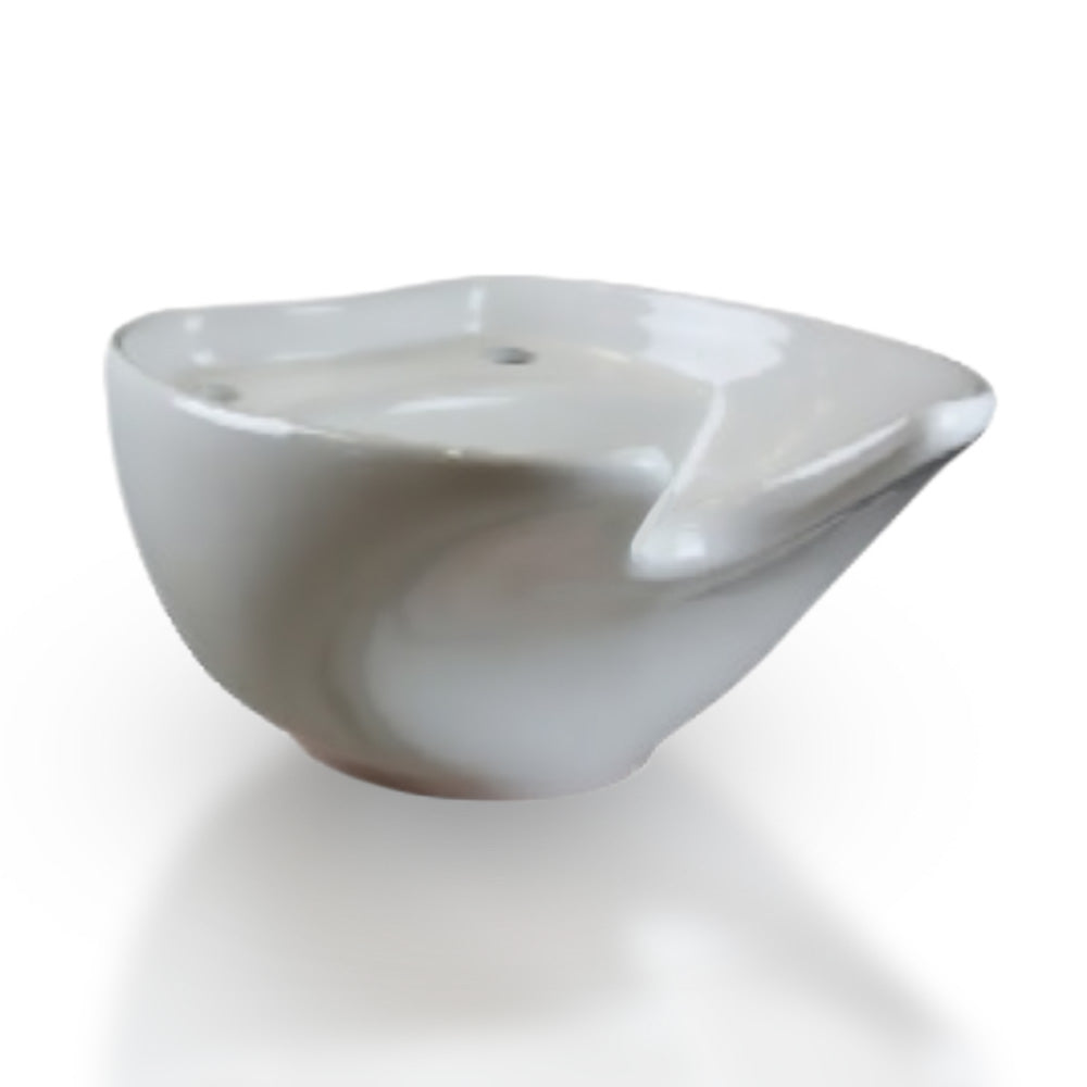 White ceramic shampoo basin suitable for professional salon units