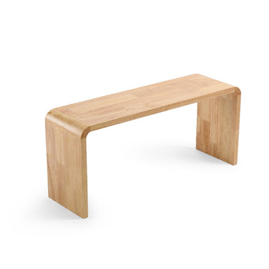 Wooden ottoman slide over table isolated on white background